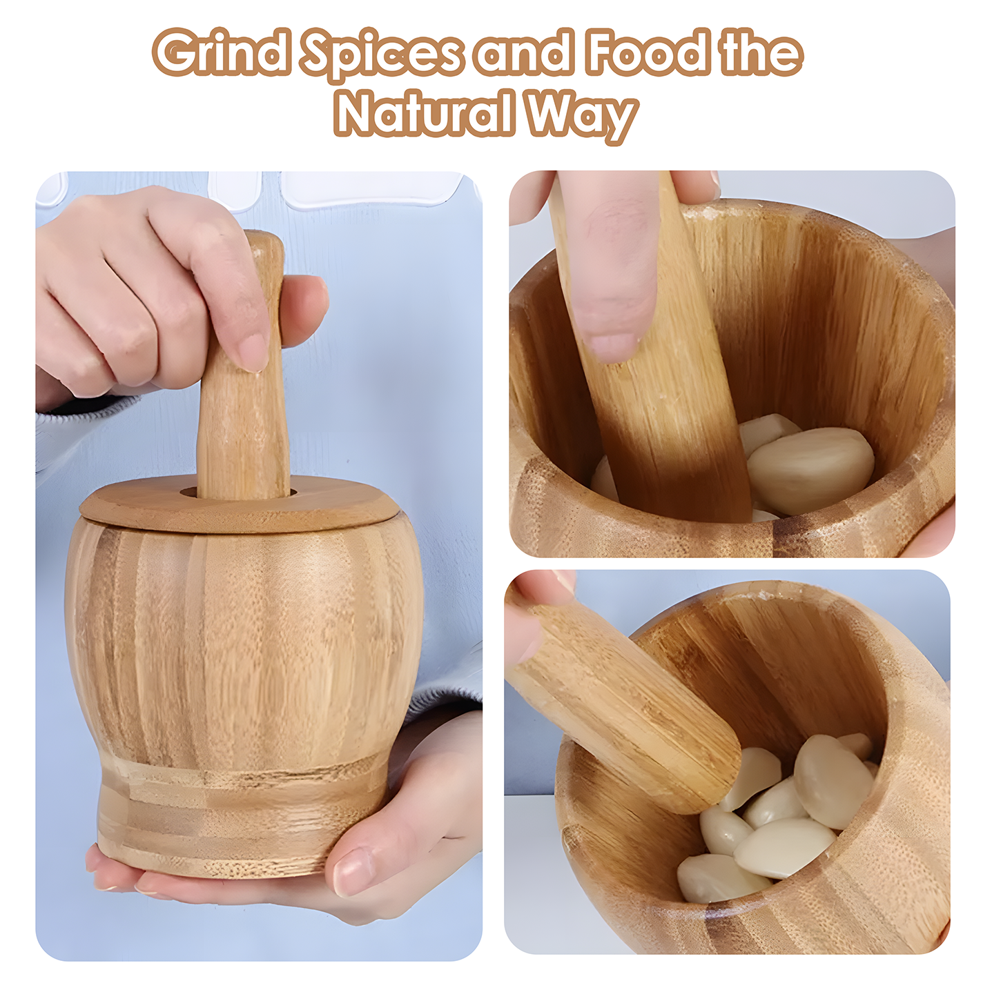 Bamboo Mortar and Pestle